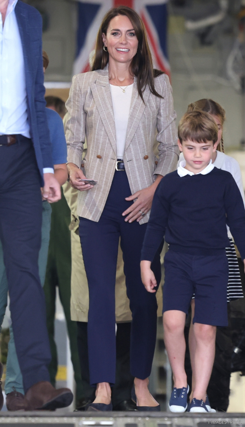 Kate Middleton wearing a beige blazer at the RAF Air Tattoo in 2023