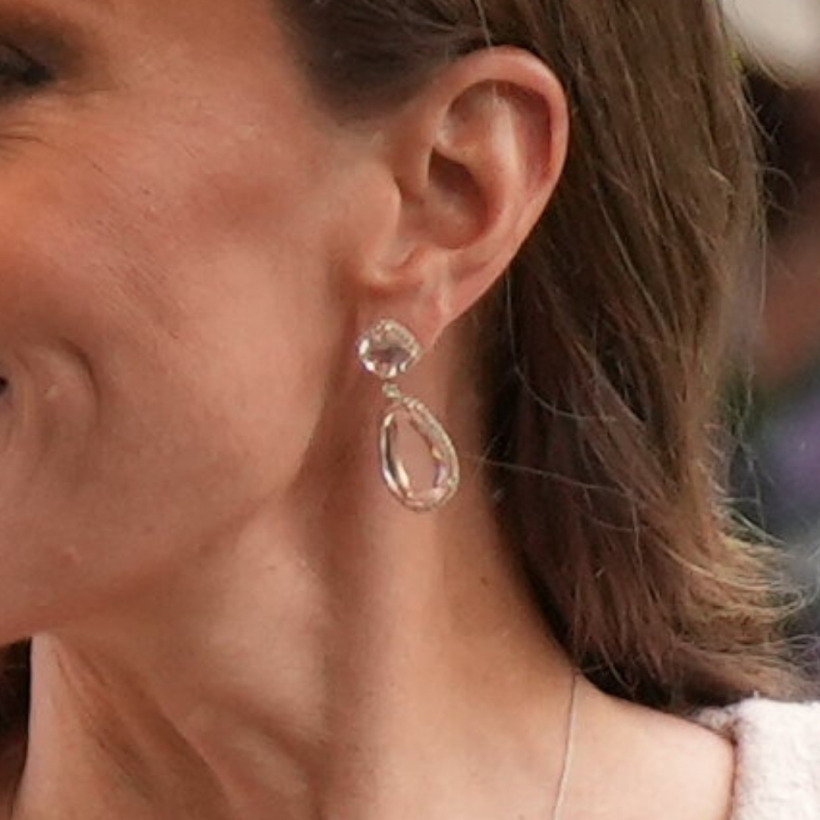 Kate Middleton's blush pink morganite drop earrings worn at the wedding