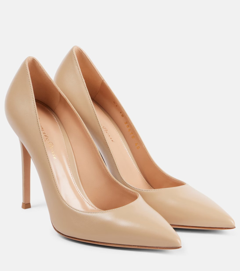 Gianvito Rossi Gianvito 105 court shoes in beige leather
