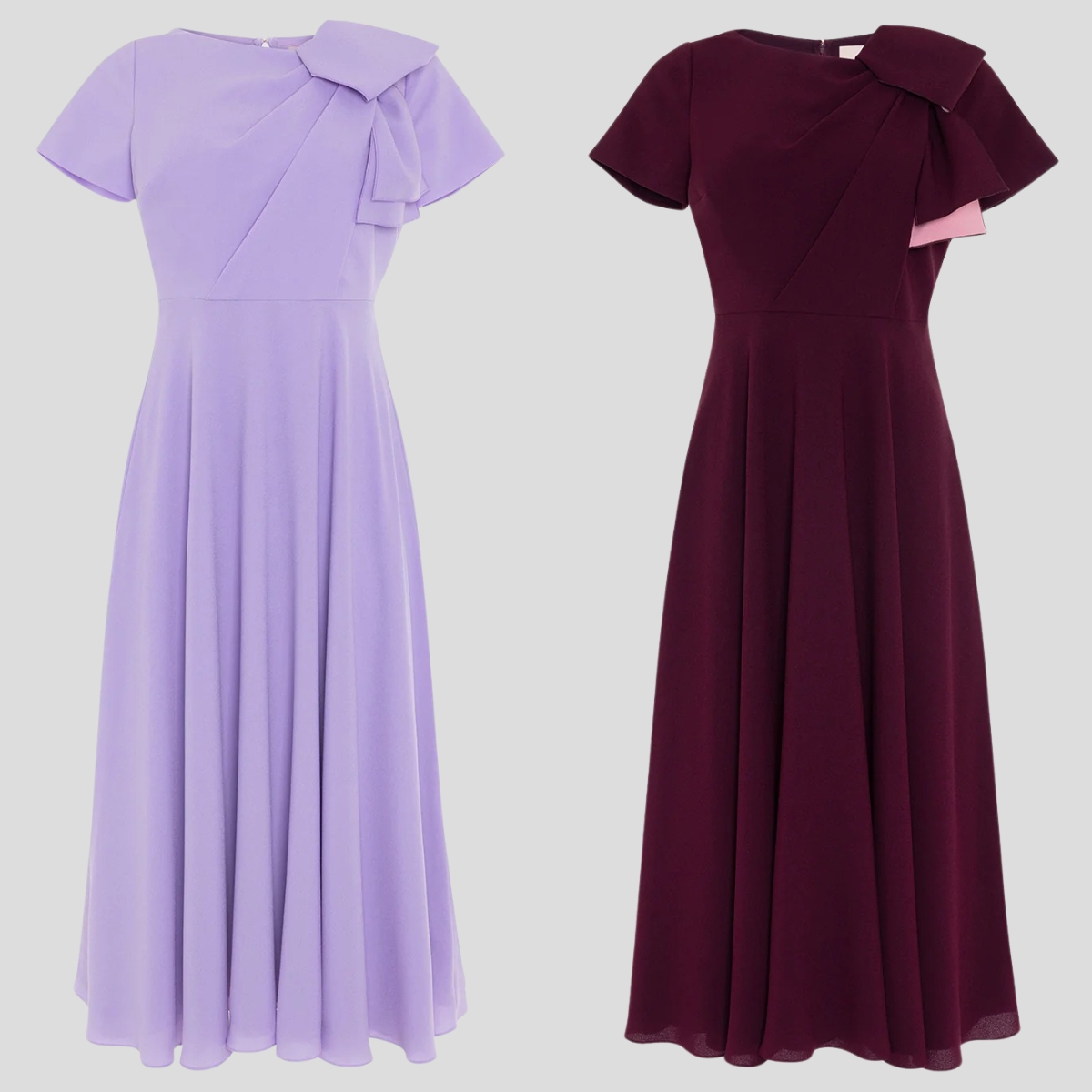 The Roksanda 'Luna' dress, a near-identical style to the 'Brigitte' in lilac and burgundy 