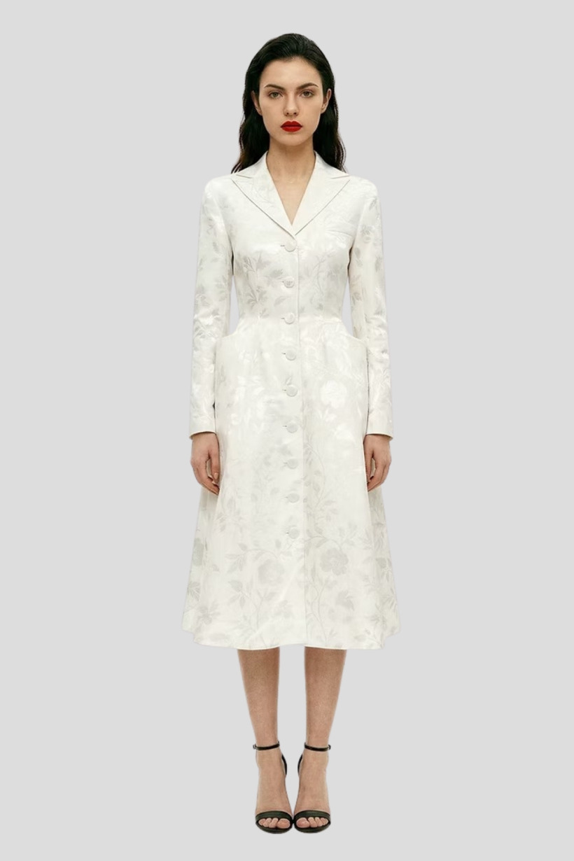The Patrick McDowell 'Wales' coat dress in white