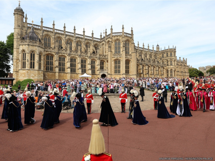 Knights of the Order of the Garter in procession at Windsor Castle