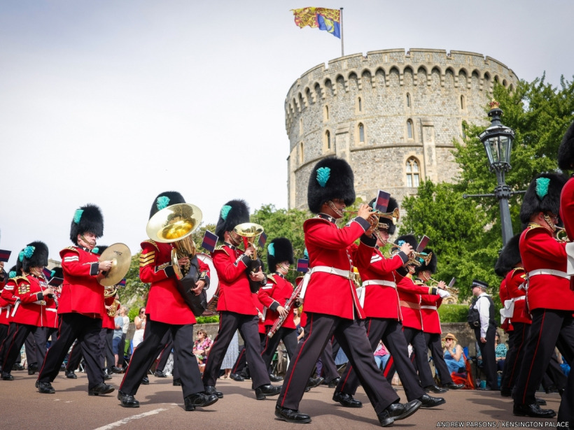 The Order of the Garter procession at Windsor Castle on Garter Day 2026
