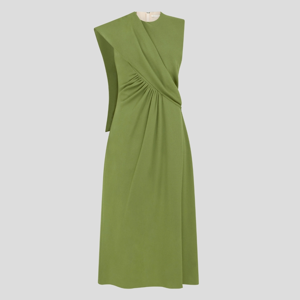 Bespoke Emilia Wickstead ‘Tidus’ dress in olive green