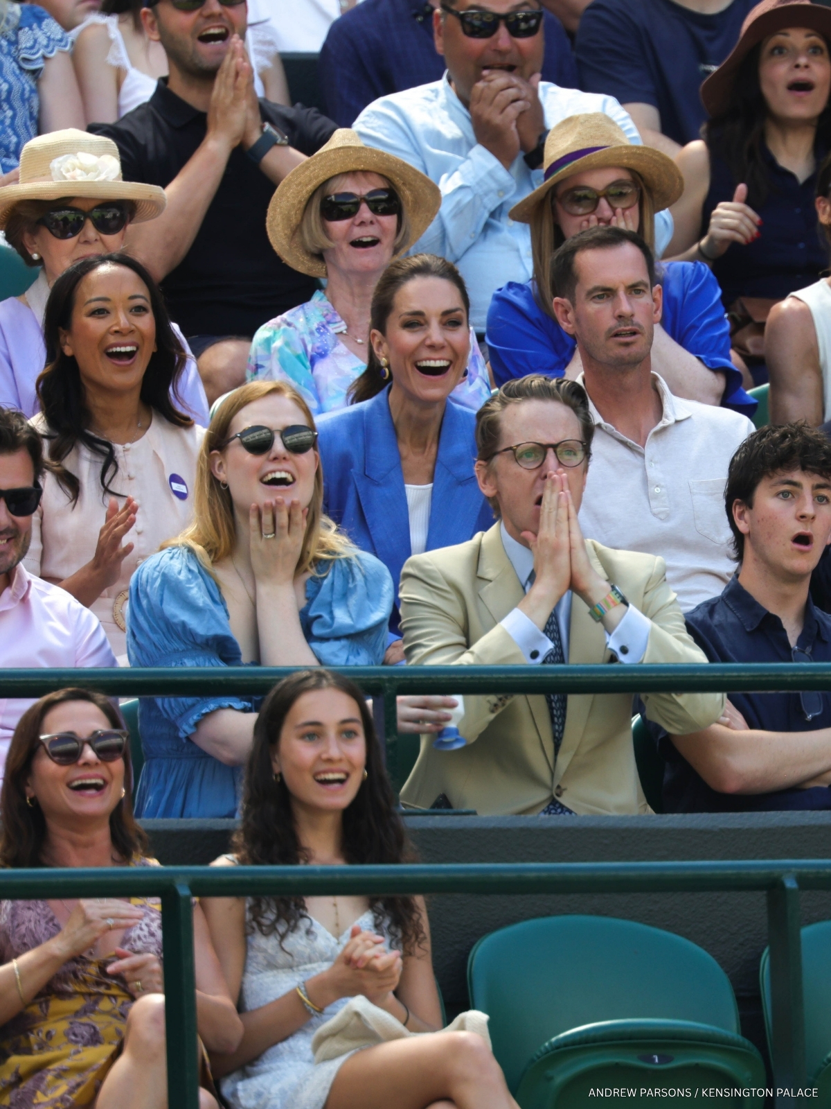 Kate Middleton watching tennis with Andy Murray on Court 1 at Wimbledon