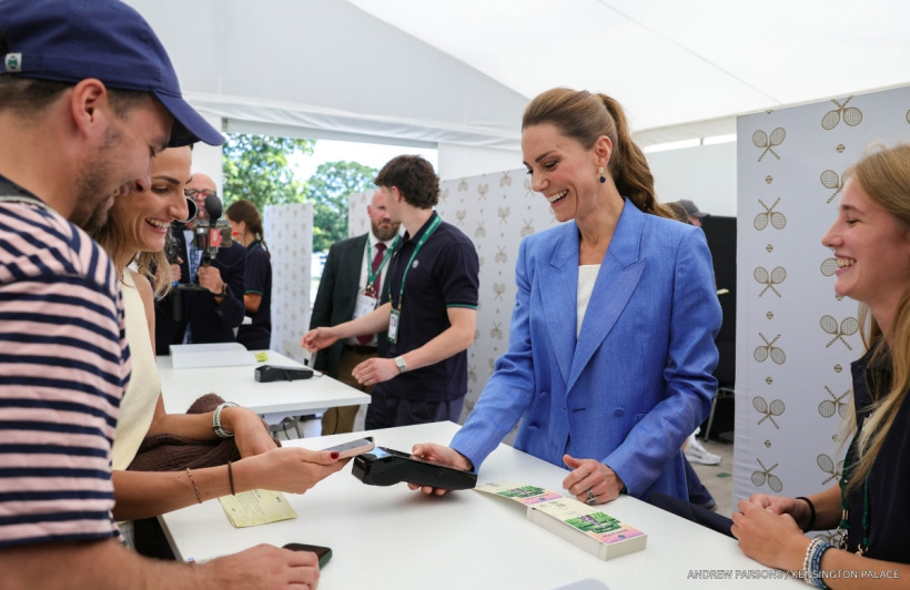 Kate Middleton issuing tickets to Wimbledon fans in The Queue