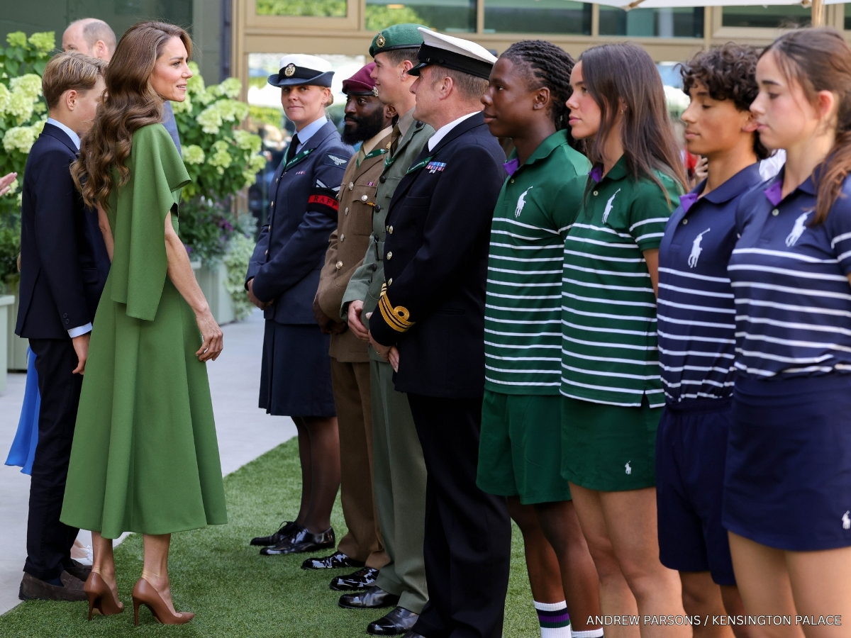 Kate Middleton meeting Wimbledon staff during her visit to the All England Club