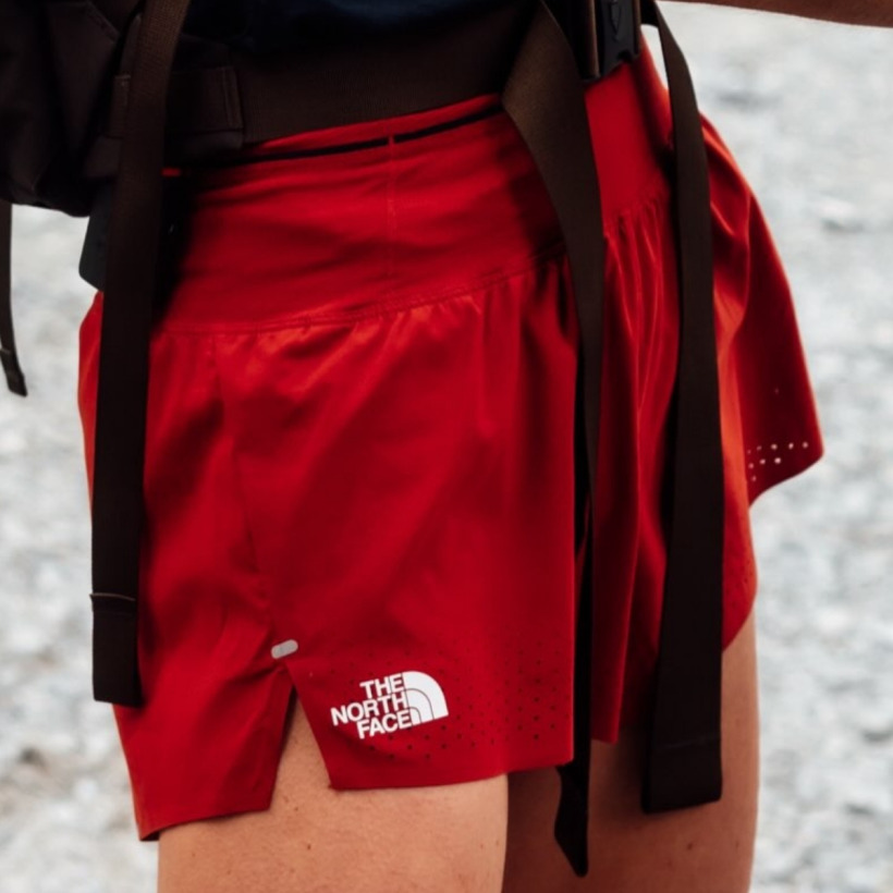 Kate Middleton wearing bright red North Face hiking shorts