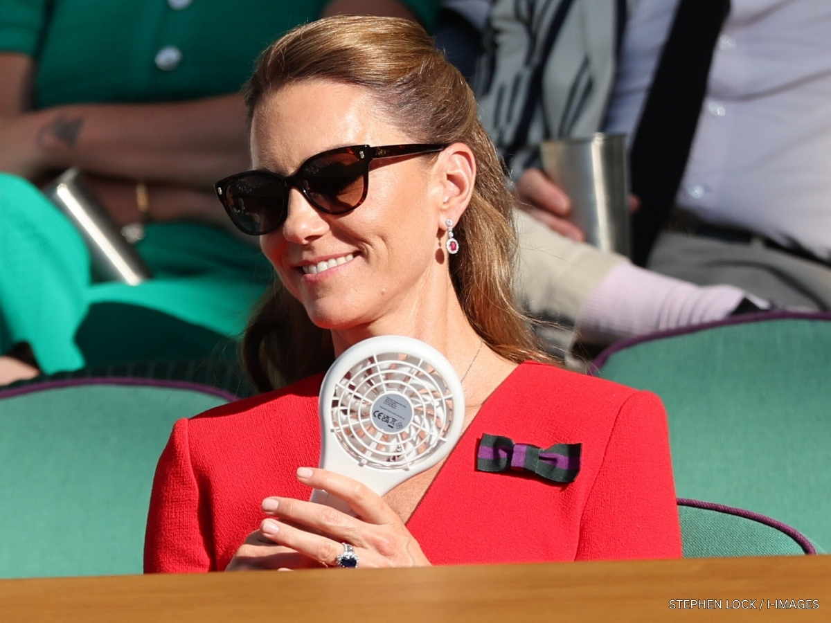 Kate Middleton wearing Ralph Lauren cat's-eye sunglasses at Wimbledon