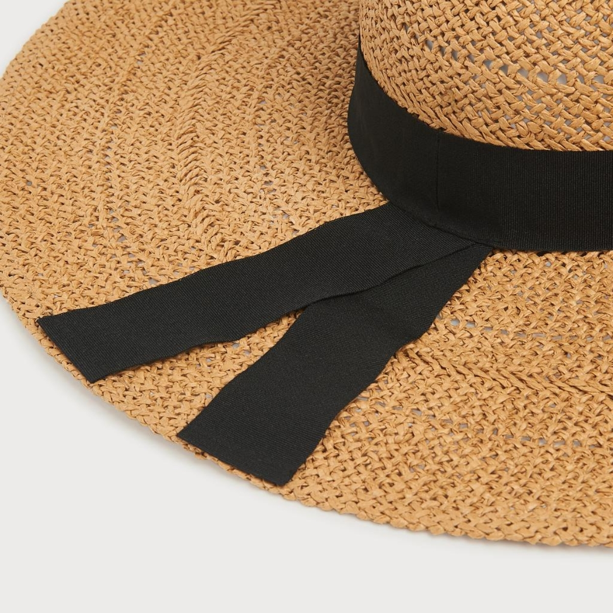 Detail of the black ribbon band on Kate Middleton's L.K. Bennett Saffron hat