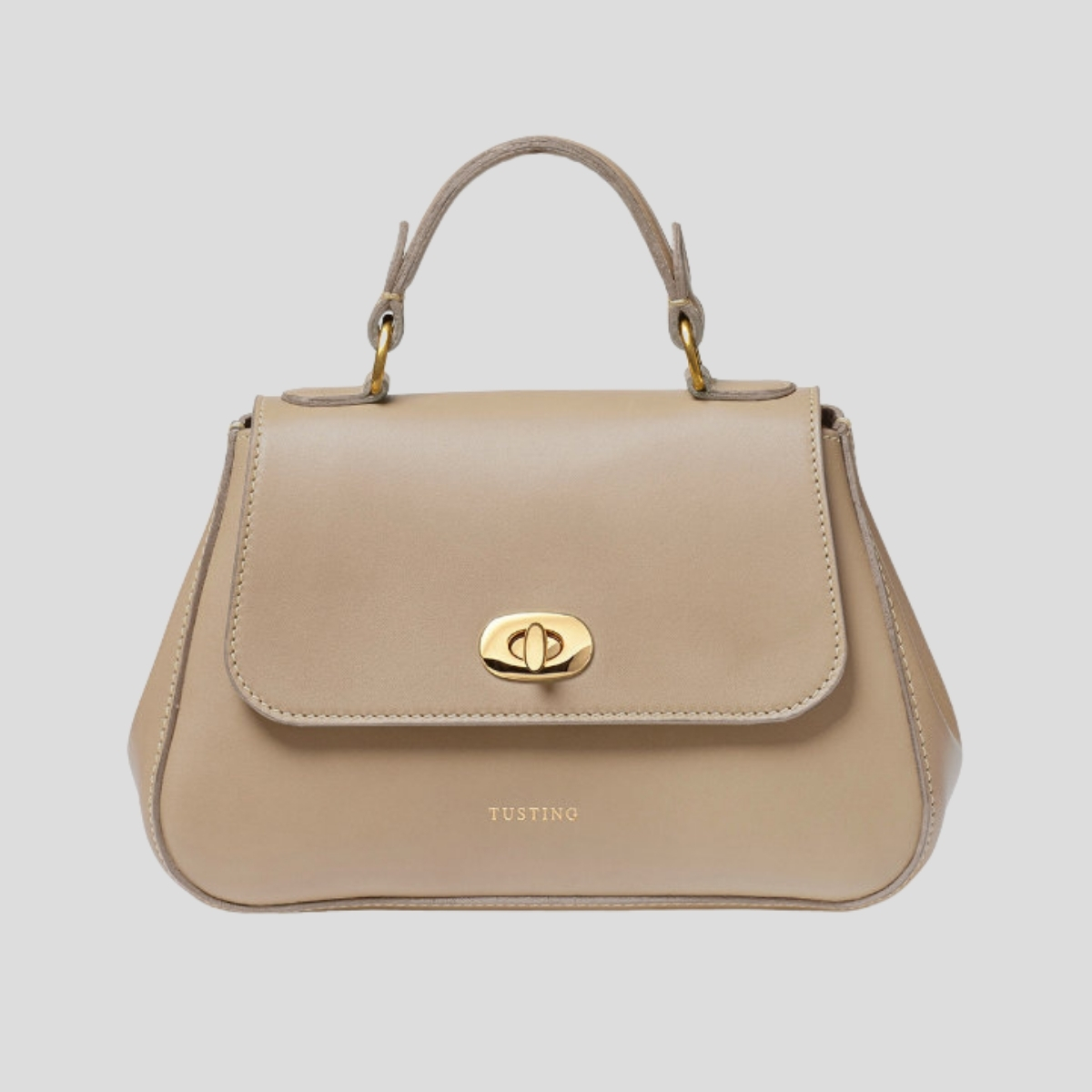 The Tusting 'Mini Holly' handbag in taupe leather