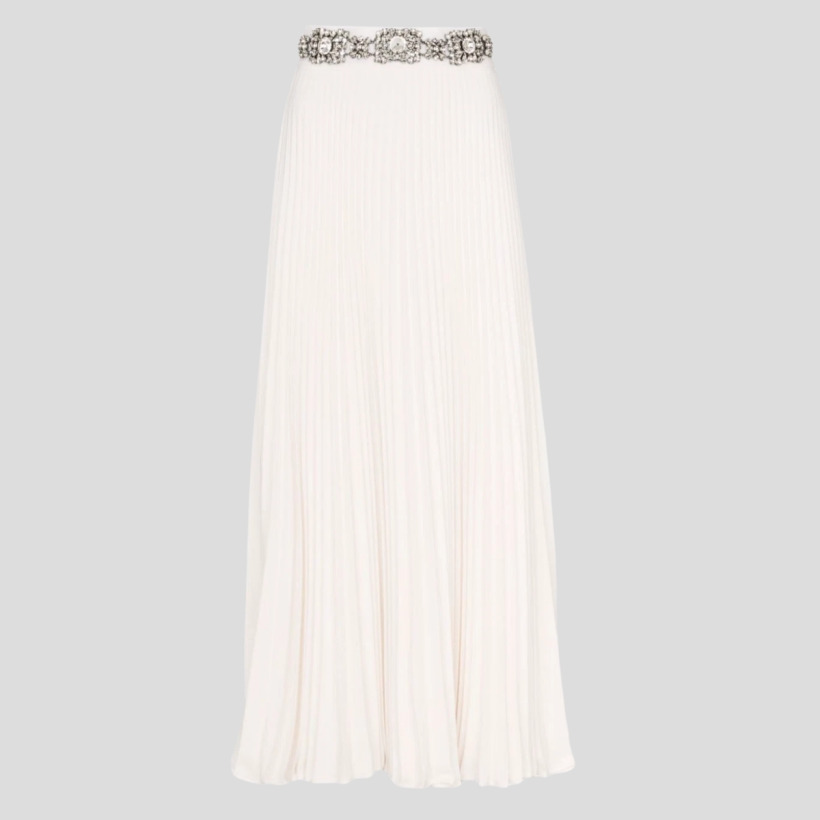 The Christopher Kane white sunray-pleated midi skirt