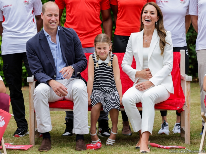 The Prince and Princess of Wales with Princess Charlotte at the 2022 Birmingham Commonwealth Games