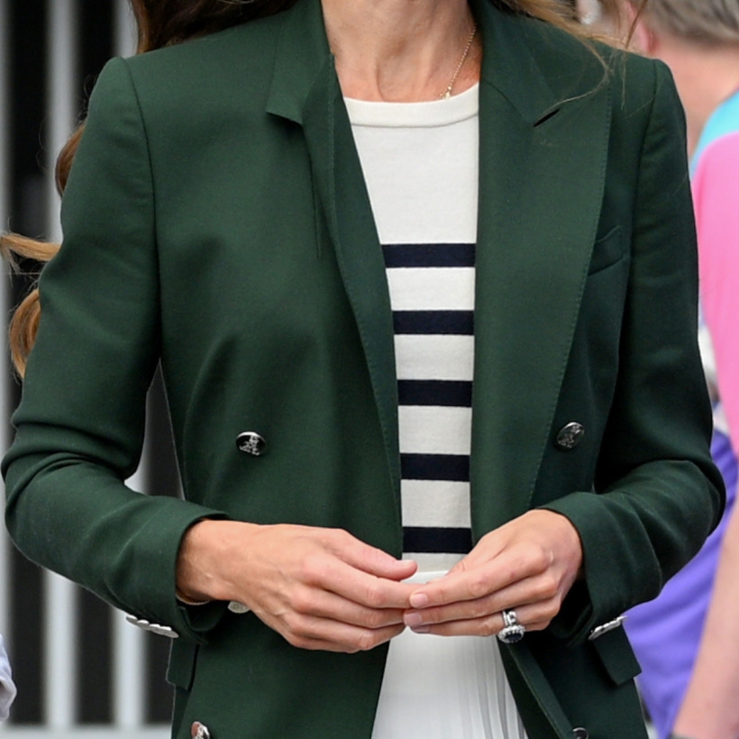 Kate Middleton wearing a black-and-white Breton striped top by La Ligne