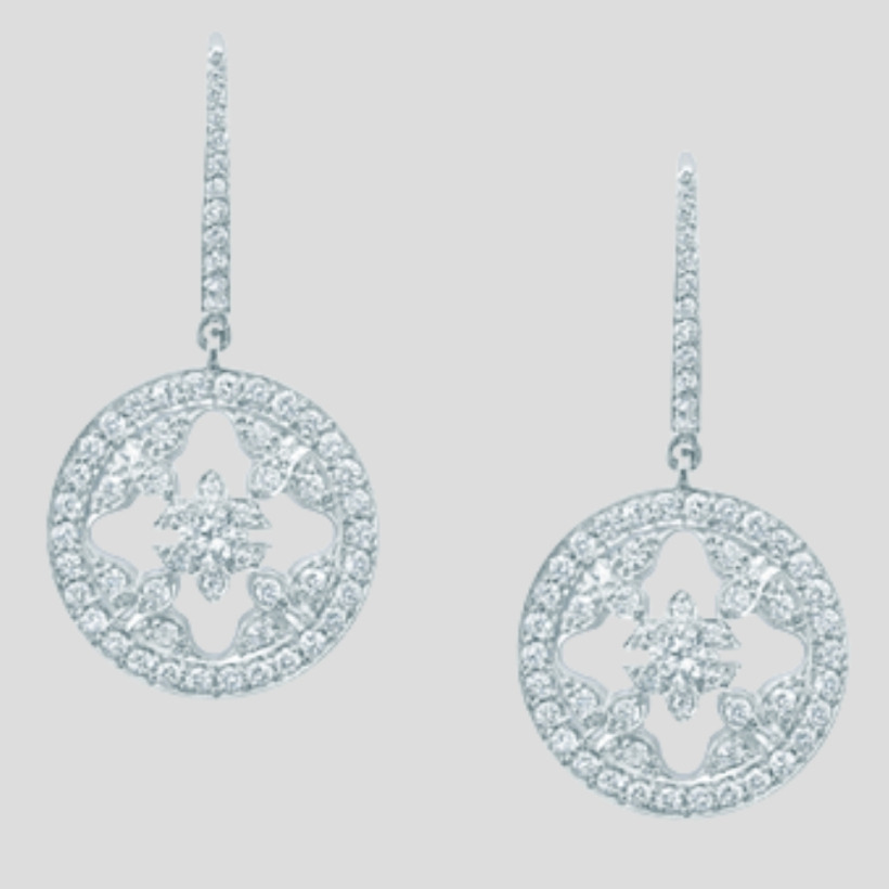 The Mappin & Webb 'Empress' diamond drop earrings in white gold