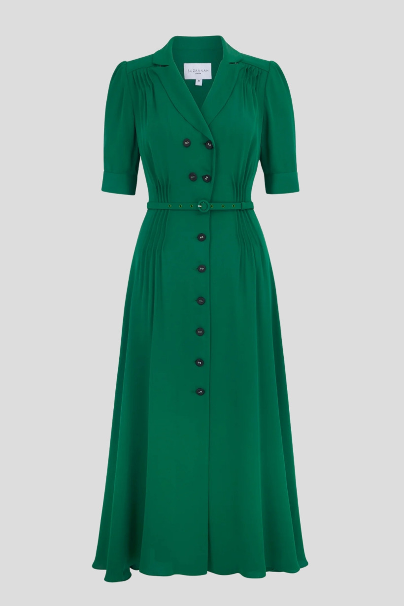 The Suzannah London 'Flippy Wiggle' dress in emerald green